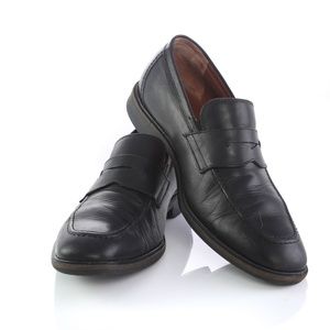 Johnston Murphy Black Sheepskin Loafers Shoes